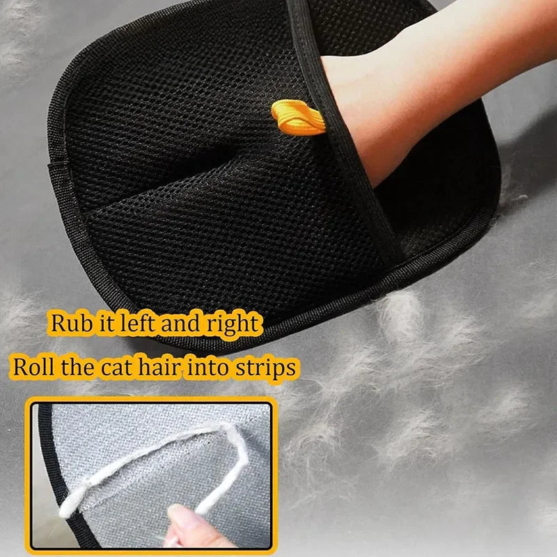 Pet Hair Removal Tools Reusable Gloves Pet Double Sided Beauty Gloves Carpet Removal Pet Fur Hair Pet Supplies Sofa Carpet Home