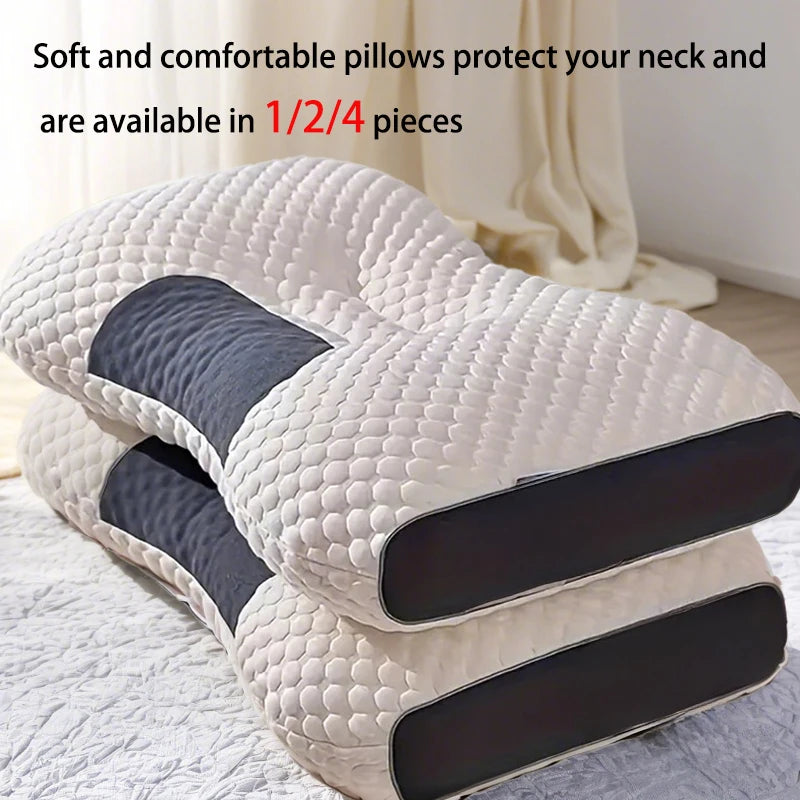 1/2/4 Pcs Bedding Sleep Pillow Neck Pillow with Elasticity and Non Collapse Soft Neck Protection Sleeping Pillow Neck Comfort
