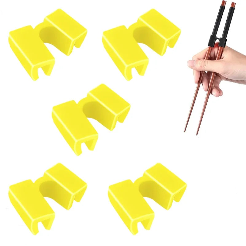 5 PCS Reusable Chopsticks Helpers Training Chopstick Hinges Connector Practice Chopstick Helper for Adult Kid Beginner Traniner